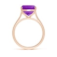 thumbnail image 2 of ANGARA Natural Rectangular Cushion 5 ct Amethyst Cocktail Ring in 14K Rose Gold for Women (Size-12x10mm) | February Birthstone, Birthday, Anniversary, Jewelry Gift for Women | Natural Amethyst Ring, 2 of 8