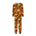 thumbnail image 6 of Halloween Family Pajamas Set Long Sleeve Crew Neck, Soft Matching Halloween Pajamas with Top Hat Pumpkin Print, Vintage Family Halloween Pajama Set for Party, 6 of 7