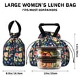 thumbnail image 5 of Pioneer Flower Floral Print Pattern Drawstring Lunch Bag Women - Drawstring Lunch Bag Insulated for Work Office - Stain-Resistant Large Lunchbags for Women with Multi-Pockets, 5 of 6
