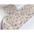 thumbnail image 3 of Tulip Pattern Bed Runner Set, Retro Vibes Blooming Flowers Boho Garden Scene Composition Art, Decorative Bedding Scarf & a Pillow Sham for Hotels Homes, Twin, Peacock Green Blue Violet, by Ambesonne, 3 of 3