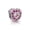 Dark-Pink, variant on Womens Sterling Silver Valentine Love Grows With Pink Red Enamel Flower Heart Shape Charm Bead for Bracelet