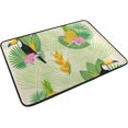 thumbnail image 6 of Coolnut Shower Curtain and Rug Set Palm Branches Toucans Polyester Waterproof Bath Curtain and Mat with Hooks 72" x 72", 6 of 6