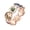 Rose Gold Green, variant on Rose Flower Bracelet for Women Enamel Hollow Stretch Bangle Wide Stainless Steel Floral Wristband Boho Elegant Dainty Personalized Gift Jewelry Silver Plated Blue