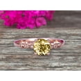 thumbnail image 1 of 1.50 Carat 6mm Round Cut Brilliant Champagne Diamond Moissanite Engagement Ring On 10k Rose Gold Stunning Milgrain, 1 of 6