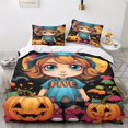 thumbnail image 2 of Cat Duvet Cover Double Halloween Pattern Bedding Set Soft Lightweight Microfiber Animal Quilt Cover With Zipper Closure Double, 2 of 5