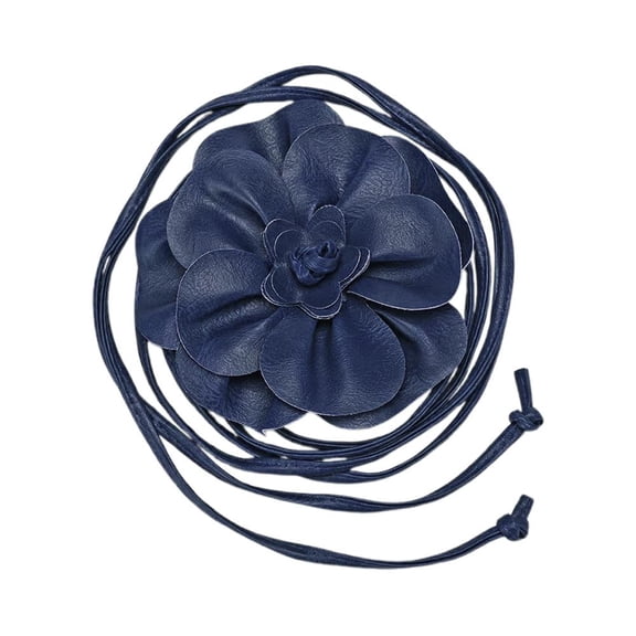 Agiufgs Women's Flower Waist Belt, Adjustable Tie-Up Strap with Corset Belt Design, for Cinching Dresses Blazers Oversized, Blue