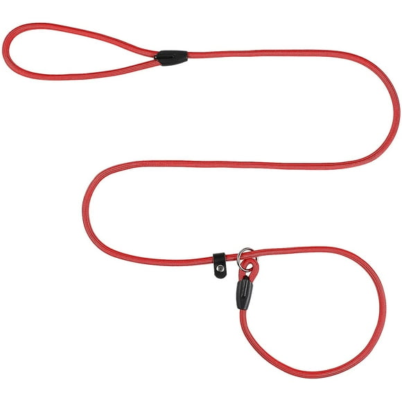 GHSDFBB Slip Lead Dog Leash-Adjustable Nylon Rope Puppy Training Leash Slip Dog Leash Dog Whisperer Cesar Slip Training Leash Lead Collar,Red 4.6-Feet