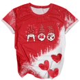 thumbnail image 2 of Fiudx Ofertas Del Día Camiseta de Manga Corta Holgada con Cuello Redondo y Estampado Informal para El Día de San Valentín para Mujer, 2 of 5