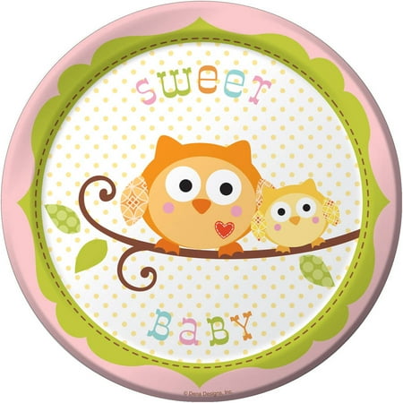 Happi Tree "Sweet Baby" Girl Dessert Plates, 8-Pack