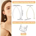 thumbnail image 2 of 1 Box 60Pcs V Shape Earring Hooks Stainless Steel Drop Earring Hook Ear Wires Earring Findings with Hoop for Jewelry Making DIY Earring Findings, 2 of 5