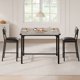 thumbnail image 5 of Comedor de Barra para 2 Personas - Set de 3 Piezas con Mesa Alta, Refuerzos Metálicos en Esquinas y 2 Sillas Acolchadas con Respaldo - Diseño Compacto en Gris Rústico, 5 of 8