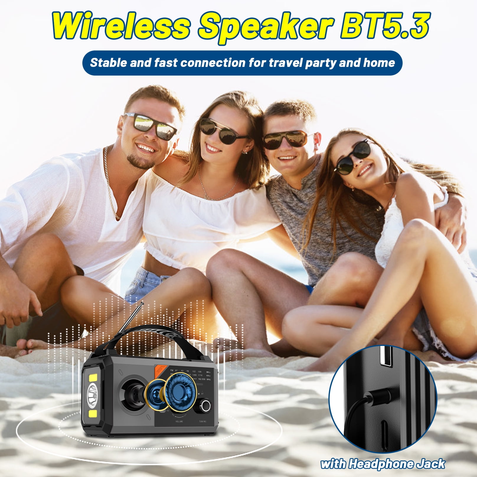20000mAh Emergency Radio,Hand Crank Weather Radio with Battery Powered and Fast Charging, NOAA/AM/FM Portable Solar Radio with SOS Alert Flashlight, Outdoor Survival Gear