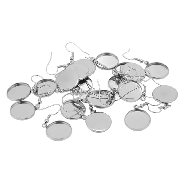 Accesorio de joyería DIY, 20 piezas, pendientes con biseles en blanco, bandejas en blanco, pendientes, ganchos de alambre en blanco, funcionalidad de alta precisión Jadeshay A