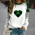 thumbnail image 4 of Gamivast Women's St Patrick's Day Tops Plus Size Cute Heart Graphic Long Raglan Sleeve Sweatshirt Loose Fitted Round Neck Comfy Shirts Spring Outfits, 4 of 5
