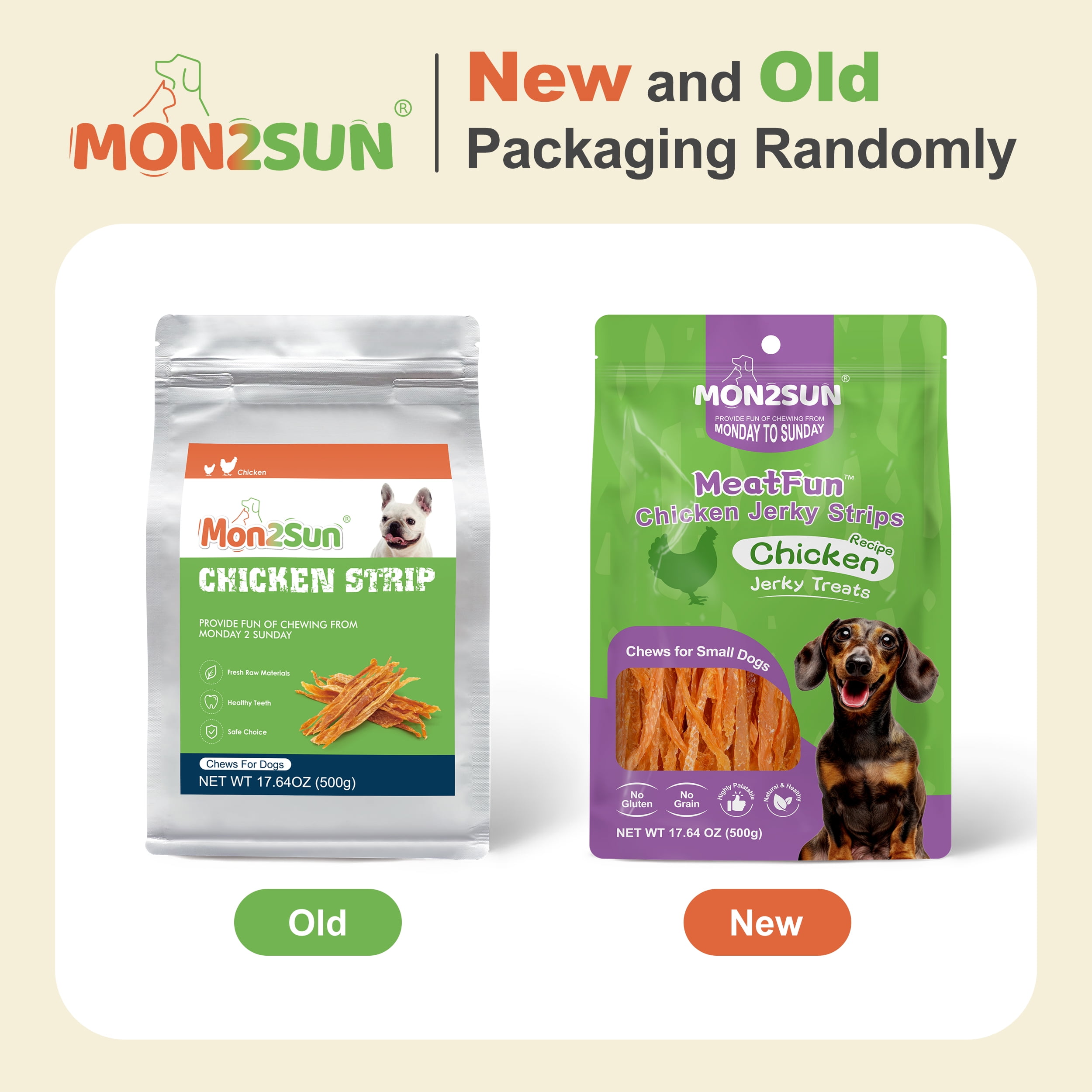 MON2SUN Chicken Jerky Strips Small Dog Treats, 17.6 oz