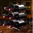 thumbnail image 5 of Botellero vertical para vino Botellero de madera de escritorio para 6 botellas de vino, estante para vino para decoración del hogar y estante de almacenamiento de cocina, bar, bodega, armario, de, 5 of 5
