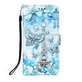 thumbnail image 2 of Mantto For iPhone 15 Plus Case, [ 5.4 inch ] PU Leather With Hand Strap Magnetic Closure Cute Pattern Painted Flip Wallet Card Stand Phone Case For Apple iPhone 15 Plus, Tower Butterfly, 2 of 8