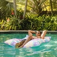thumbnail image 5 of Big Joe Lagoon Lounger No Inflation Needed Pool Float, Tropical Hibiscus Aqua Double Sided Mesh, Quick Draining Fabric, 5 feet Giant, 5 of 9