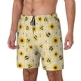 thumbnail image 2 of Uemuo Sunflowers Bee Pattern Mens Swim Trunks Quick Dry Board Shorts with Mesh Lining, Stretch Beach Shorts Quick Dry No-Chafing Board Shorts-Large, 2 of 9