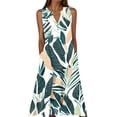 thumbnail image 2 of Maqroz Women's Summer Dresses Casual Floral V Neck Sleeveless Maxi Dresses Front Button Summer Vacation Daily Sundress with Pockets Plus Size Loose Beach Tank Dress Multicolor XXXXL, 2 of 5