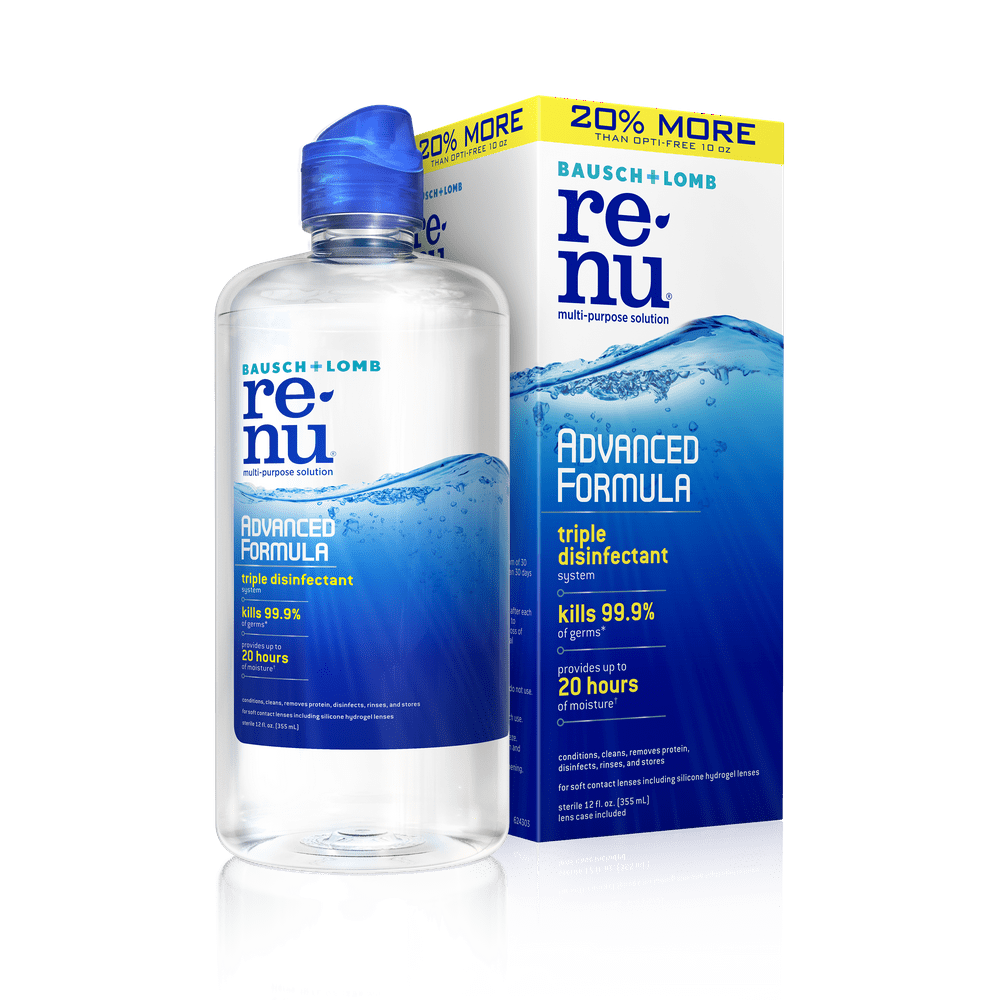 Renu Advanced Formula multipurpose Contact Lens Cleaners solution, 12 fl oz