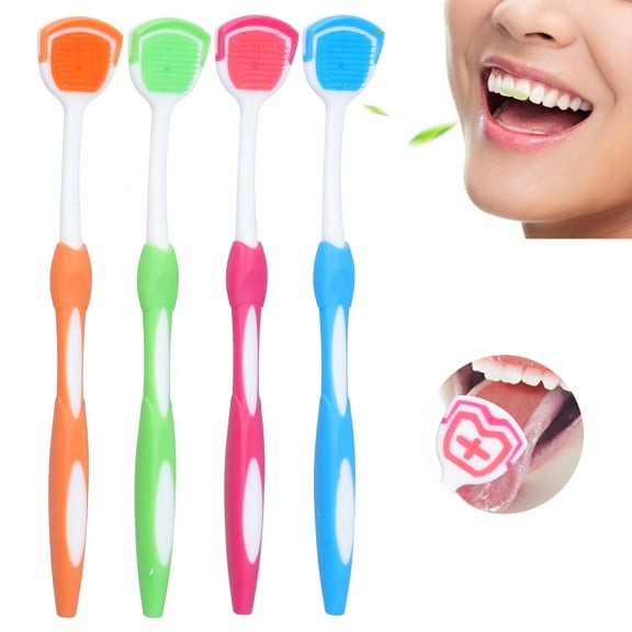 Octpeak Plastic Tongue Scraper,Tongue Brush,Plastic Tongue Scraper Travel Portable Freshen Breath Tongue Brush Cleaner for Oral Care