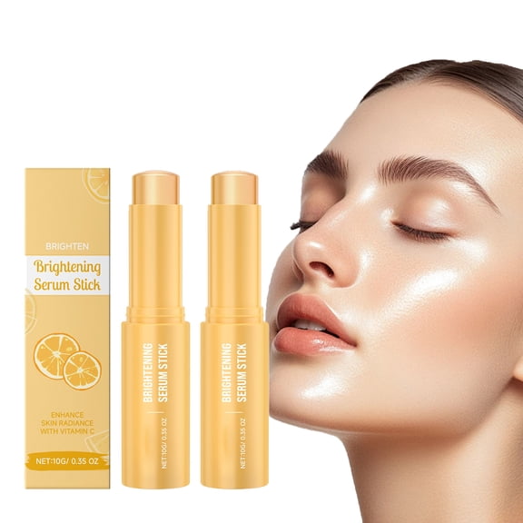 ONLYEOR 2PCS Brightening Vitamin C Serum Stick, Vitamin C Brightening Moisturizing Serum Stick, Vitamin C Face Serum Stick for Face, Evens Skin Tone, Smoothes Fine Lines 10g