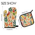 thumbnail image 2 of Yayeee Oven Mitts and Pot Holder Set of 2 Heat Resistant Kitchen Gloves Baking Hot Pad, Orange Leaves, 2 of 5