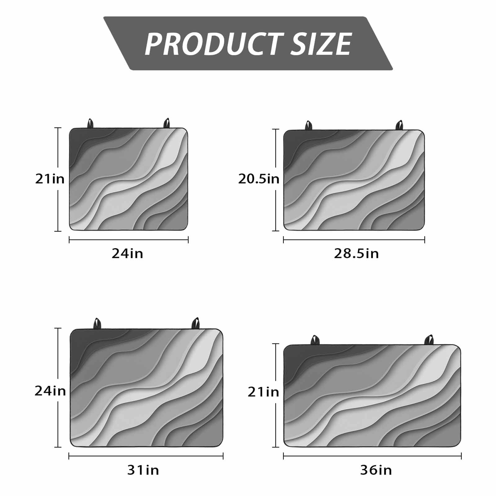 Black Grey Ombre Stove Top Cover for Electric Stove, Heat-proof & Non Slip Glass Top Stove Cover Protector, Modern Geometric Abstract Aesthetic Cream Kitchen Flat Cooktop Rubber Mat 24x21 Inches