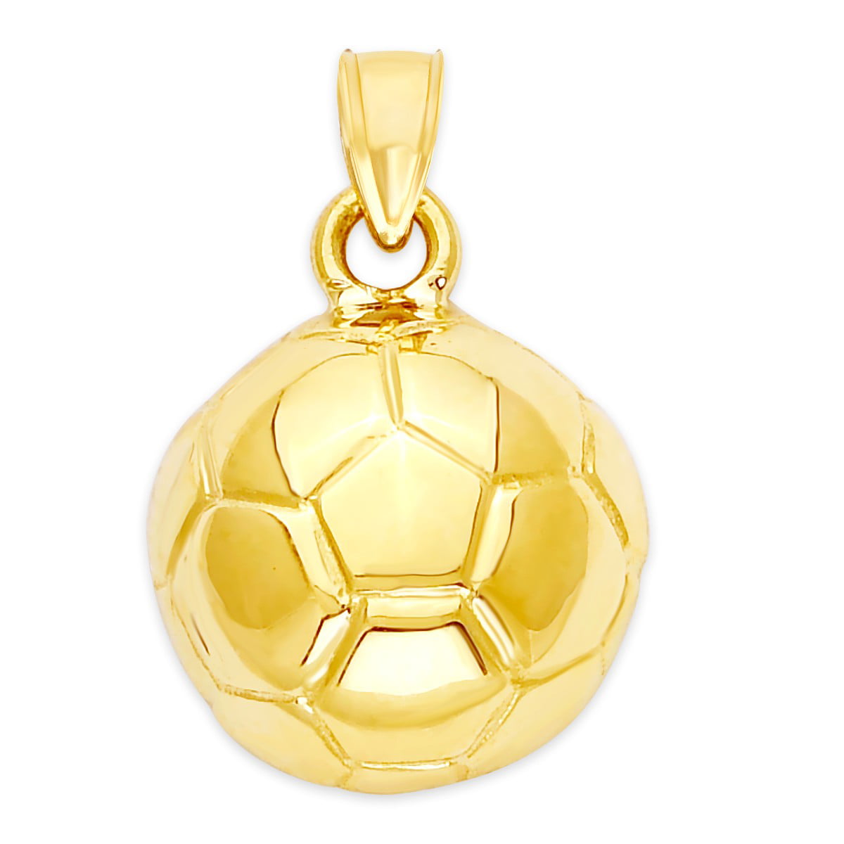 14k Yellow Gold 3 D Soccer Ball Pendant Charm Necklace Sport Fine Jewelry For Women Gifts For Her