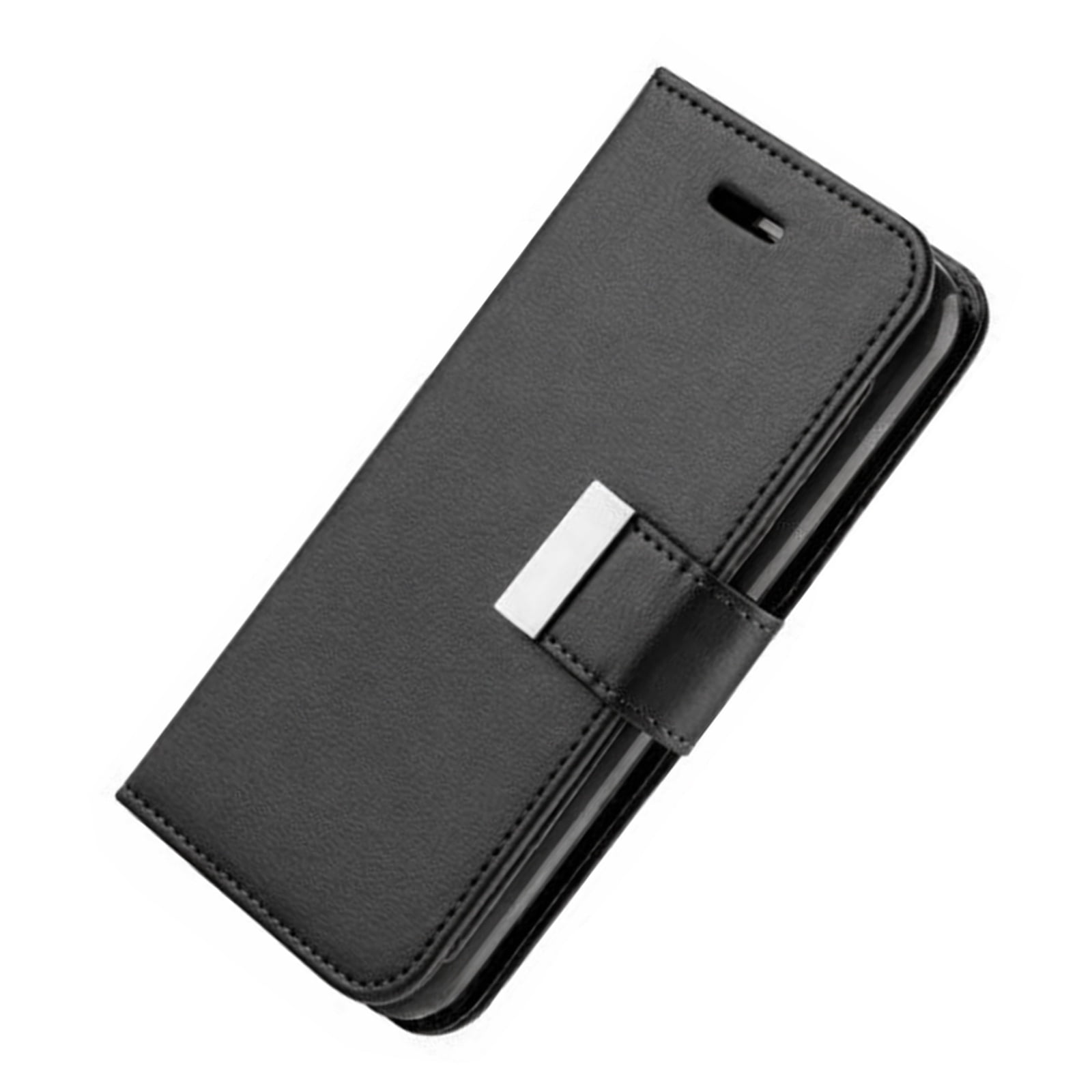 Leather Flip Wallet Case for iPhone 17 Pro Max Cover - Black