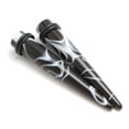 thumbnail image 1 of Pair 0G-14g Black Marble Tapers Ear gauges - Size=8g, 1 of 1