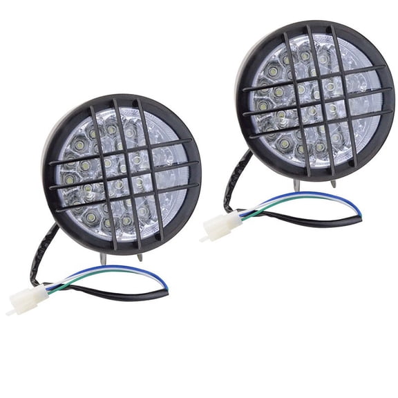 YIUIY 2x LED Headlights for Yamaha Banshee 1987-2006 lens bulbs Grills Warrior 350
