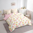 thumbnail image 3 of Homewish Pink Yellow Rose Bedding Comforter Set 7pcs, Spring Garden Flower King Bedding Sets, Simple French Style Reversible Bed Sheets, Luxury Bedroom Decor, 3 of 7
