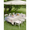 thumbnail image 4 of Outdoor Tablecloths with Umbrella Hole & Zipper, Wisteria Tablecloth Rectangle 60x84 Inch, Purple Flowers Leaves Butterflies Plants Spring Beige Waterproof Table Cloth, Patio/Pool Table Covers, 4 of 8