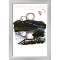 thumbnail image 1 of Solar Eclipse 2017 - Summer of the Eclipse - Lantern Press Artwork (12x18 Giclee Art Print, Gallery Framed, Silver Wood), 1 of 1