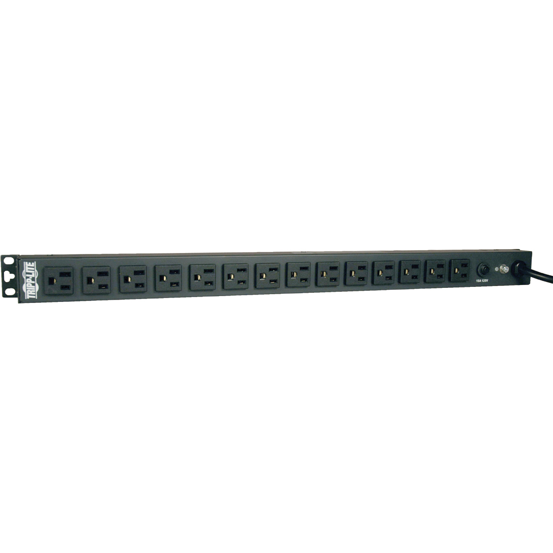 Tripp Lite Basic PDU, 15A, 14 Outlets (5-15R), 120V, 5-15P, 15 ft. Cord, 0U Vertical Rack-Mount Power (PDU1415) - image 2 of 2