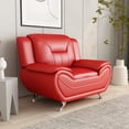 thumbnail image 4 of Uspridefurniture Sanuel 47.3" Wide Faux Leather Club Chair, Red, 4 of 5