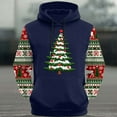 thumbnail image 4 of Cavosen Christmas Mens Zip up Hoodie Big and Tall Long Sleeve Loose Hoodie Christmas Tree Graphic Stretch Drawstring Sweatshirt Casual Tops, 4 of 5