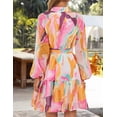 thumbnail image 4 of Vestido ZESICA minivestido floral de manga larga de otoño 2025 para mujer, 4 of 7
