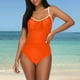 thumbnail image 2 of Traje de Baño de Manga Larga de las Mujeres Color Sólido Sexy Suspender Traje de Baño de una Pieza, Poliéster Bikini, 2 of 6