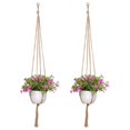 thumbnail image 4 of Macramé con cuerda colgante para maceta, colgador para plantas, decoración de jardín (2 uds.), 4 of 5
