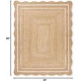 thumbnail image 2 of Rajputana Natural Jute Scalloped Bohemian Decor Handwoven Custom Decorative Rug (BD1) (2.5x5 ft-WHT), 2 of 4