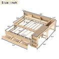 thumbnail image 5 of Twin Size Wood Daybed with Trundle, Daybed Frame with Storage Drawers, Side Shelves and Desk for Bedroom,Gold, 5 of 10