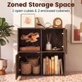 thumbnail image 2 of Giantex cube Bookcase, Wooden Bookshelf w/4-cube, Display Compartment Cabinet forBedroom, Living Room, Brown, 2 of 6