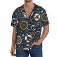 thumbnail image 3 of Naloa Nautical Men's Loose Fit Cuban Collar Short-Sleeve Shirt with Button-down and Chest Pocket for Everyday Wear Outings - 4X-Large, 3 of 7