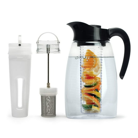 Flavor It 3-in-1 Beverage System with 2.9QT Tritan Pitcher, Tea Infuser, Flavor Infuser, Chill Core- Black