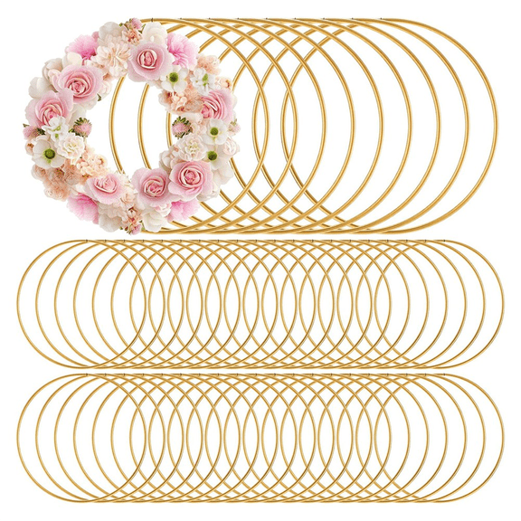 50 Pcs Metal Rings for Crafts 3 Inch Rings Hoops Floral Macrame Hoops for DIY Crafts Macrame Dream Catcher Supplies,50 pcs * dream catcher rings,Gold