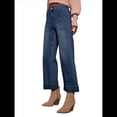 thumbnail image 2 of Pantalones Vaqueros de Cintura Alta y Pierna para Mujer, Modernos, de Mezclilla Recortada, Elásticos, Hasta el Tobillo, con Bolsillos. Azul XXL, 2 of 9