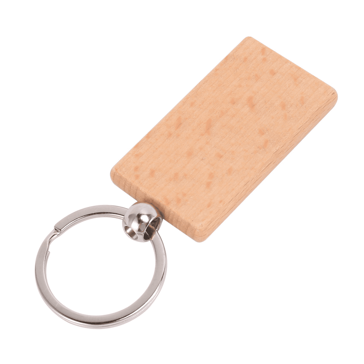 480Pcs Blank Rectangle Wooden Key Chain DIY Wood Keychains Key Tags Can Engrave DIY Gifts